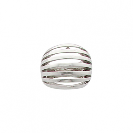 Bague bombée ajourée argent