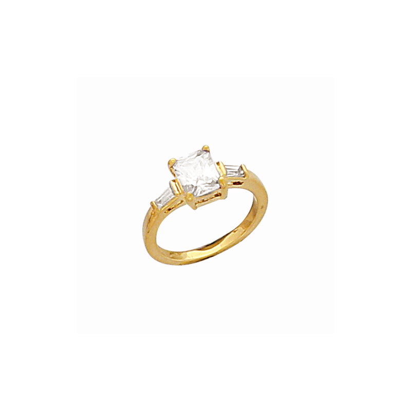 Bague en plaqué or et oxyde de zirconium