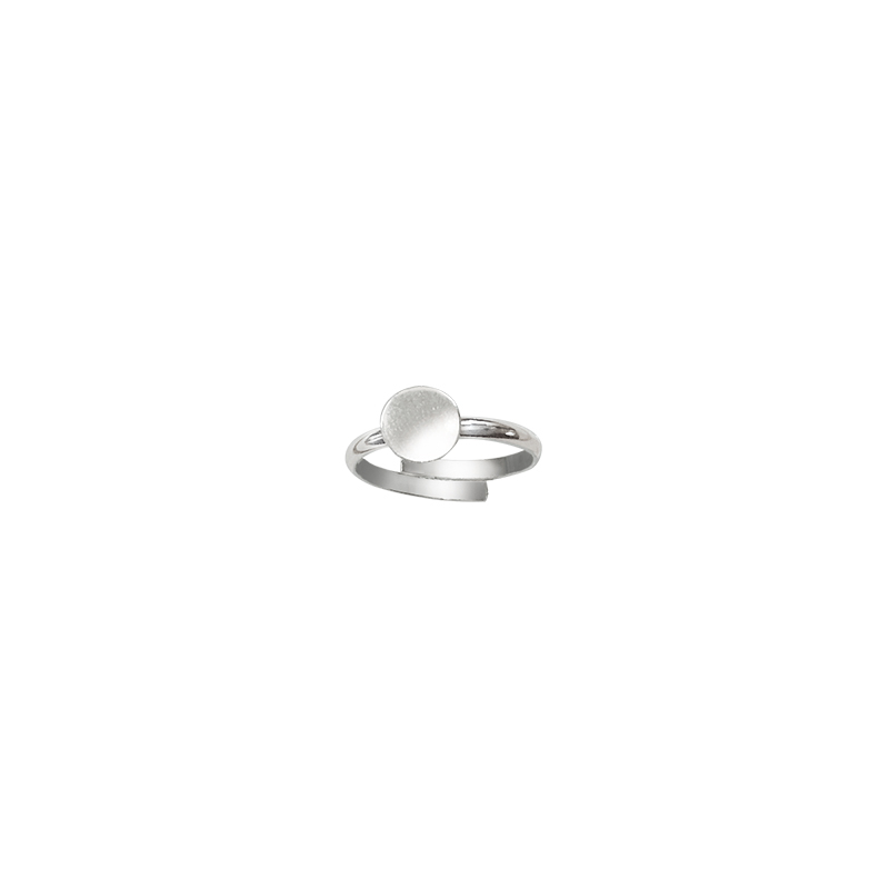 Bague réglable en argent, motif pastille