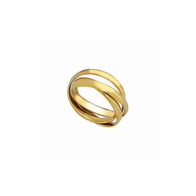 Bague, alliance, 3 anneaux en plaqué or