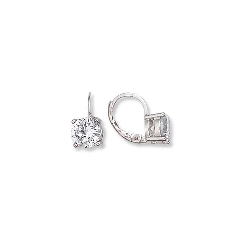 Boucles d'oreilles dormeuse en argent et oxyde de zirconium