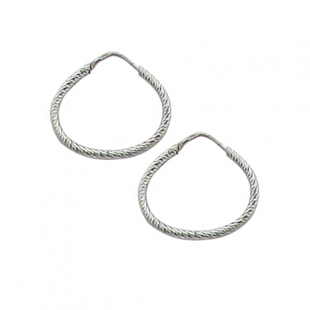 Boucles d'oreilles en argent brillant, motif triangle arrondi torsadé