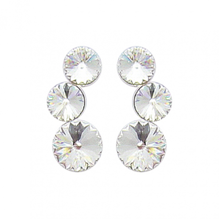 Boucles d'oreilles en argent, motif 3 cristaux