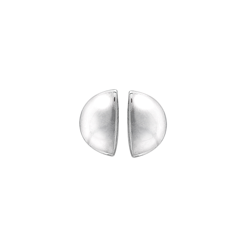 Boucles d'oreilles en argent, motif demie lune lisse