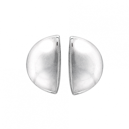 Boucles d'oreilles en argent, motif demie lune lisse