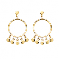 Boucles d'oreilles pendantes en plaqué or, motif pampilles