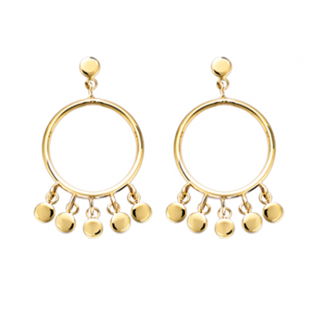 Boucles d'oreilles pendantes en plaqué or, motif pampilles