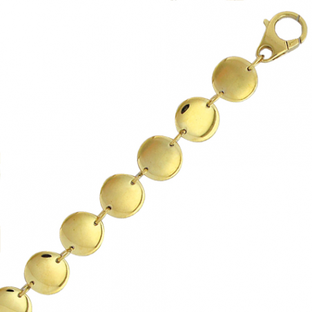 Bracelet en acier doré brillant motif pastilles