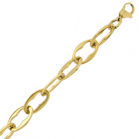 Bracelet en acier doré en 21 cm