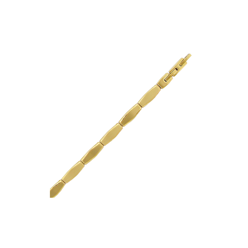 Bracelet en acier doré mate et brillant en 21 cm