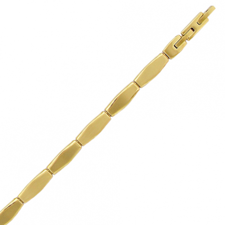 Bracelet en acier doré mate et brillant en 21 cm