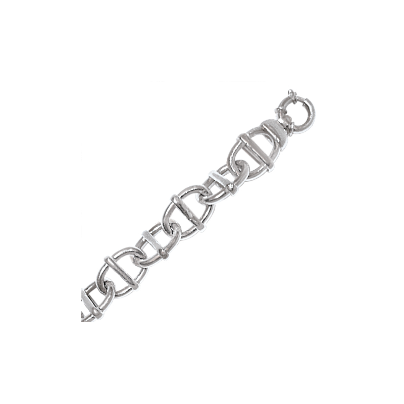 Bracelet en argent maille marine