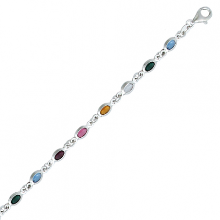 Bracelet en argent motif tutti frutti en cristal