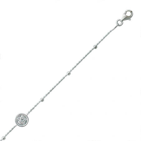 Bracelet en argent, motif ange avec chaine reglable de 3cm
