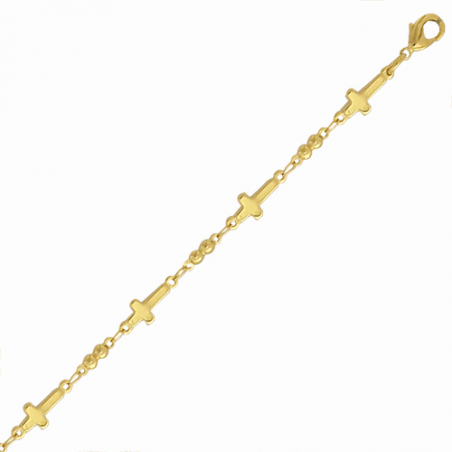 Bracelet en plaqué or, motif croix