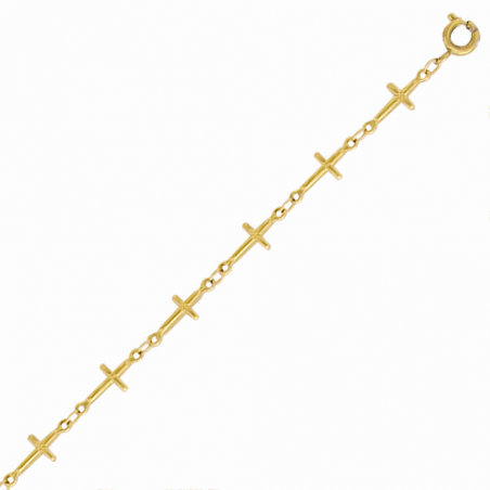 Bracelet en plaqué or, motif croix attachés