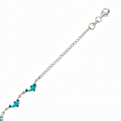 Bracelet enfant en argent, motif dauphins