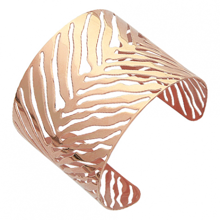 Bracelet manchette acier rose motif zebre ajouré