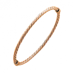 Bracelet rigide ouvrant en argent doré or rose torsadé