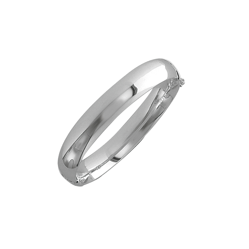 Bracelet rigide plat ouvrant en argent