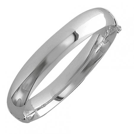 Bracelet rigide plat ouvrant en argent