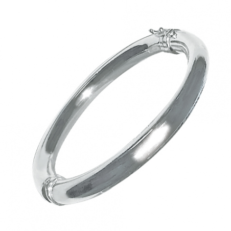 Bracelet rigide rond ouvrant en argent