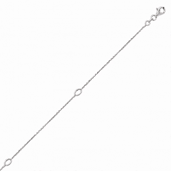 Chaine cheville en argent, motif ovales, avec chaine réglable de 2 cm