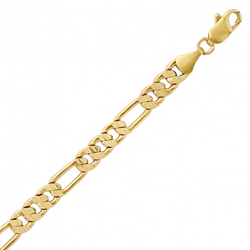 Chaine maille  alterné  diamantée 3-1 plaqué or