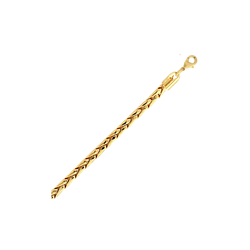 Collier  en plaqué or, maille palmier carré