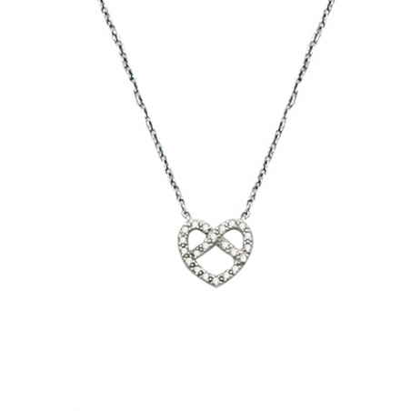 Collier coeur en argent et oxyde de zirconium