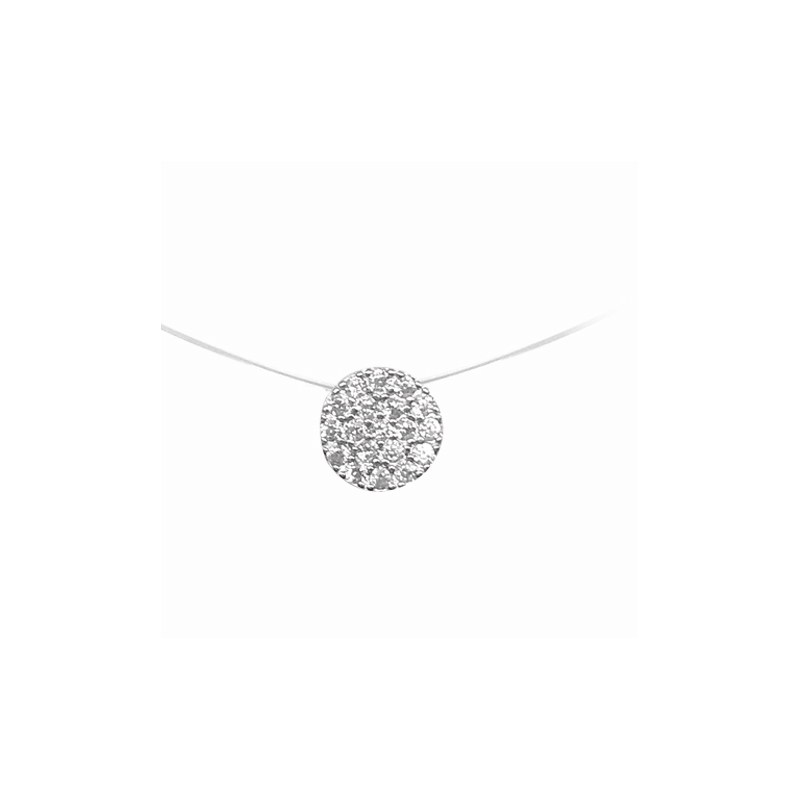 Collier double (2 rangs) motif pastille argent
