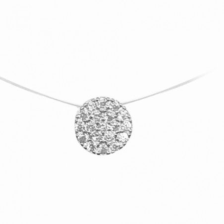 Collier double (2 rangs) motif pastille argent