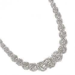 Collier en argent chute maille corde