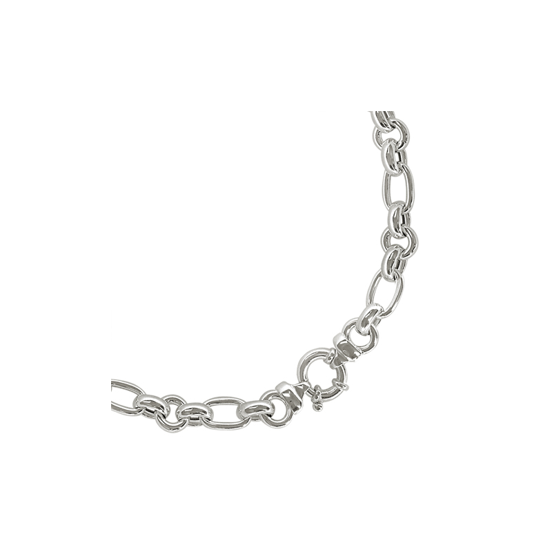 Collier en argent chute maille fantaisie