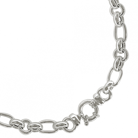 Collier en argent chute maille fantaisie