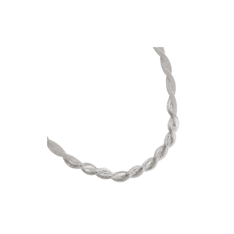 Collier en argent, maille palmier en chute