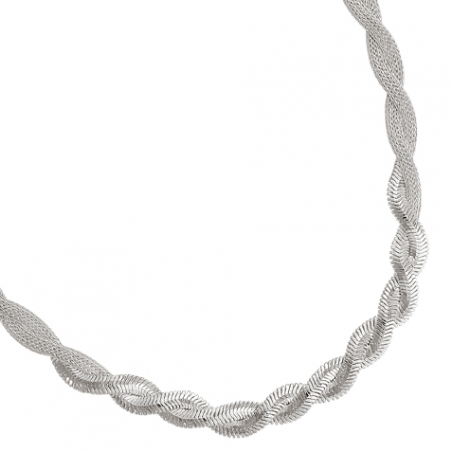 Collier en argent, maille palmier en chute