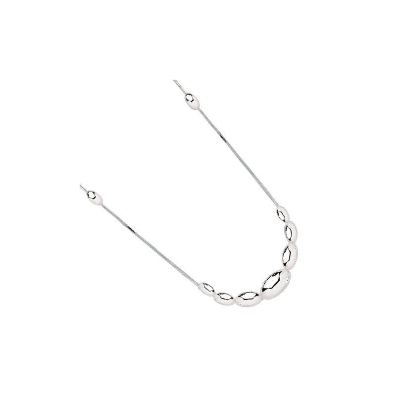 Collier en argent, motif 7 olivettes sur chaine
