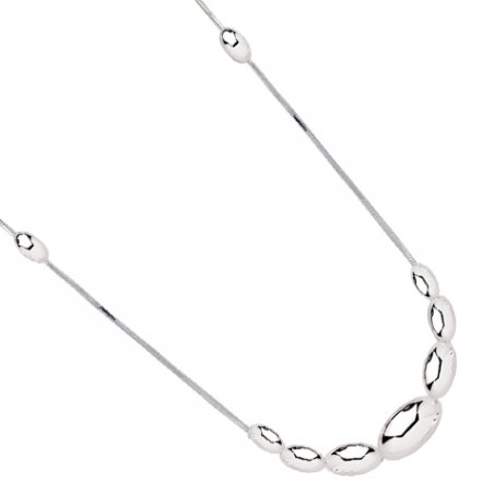 Collier en argent, motif 7 olivettes sur chaine