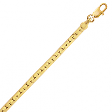Collier Chute Maille Haricot - Plaqué Or Jaune 45 Cm | Neuf Stock Bijouterie