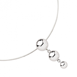 Collier rigide en argent avec 3 boules dégradées