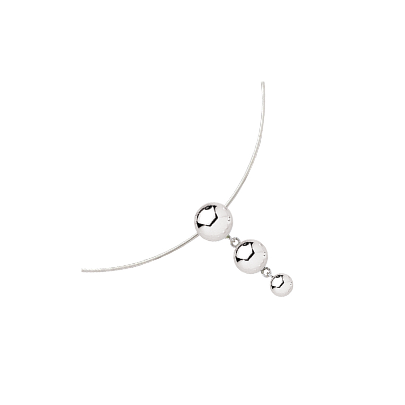 Collier rigide en argent avec 3 boules dégradées