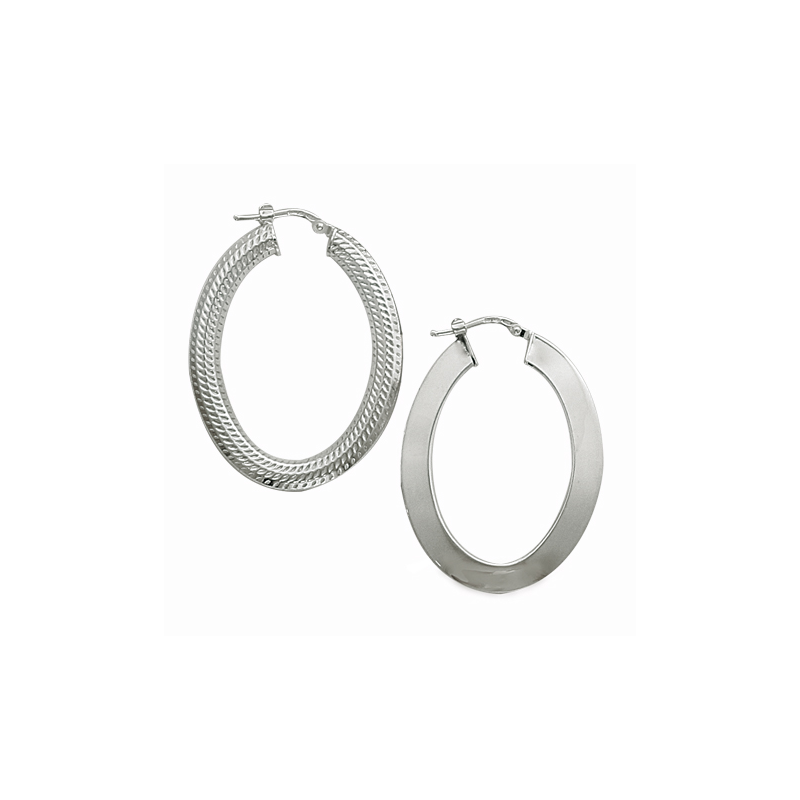 Créoles argent 2 faces