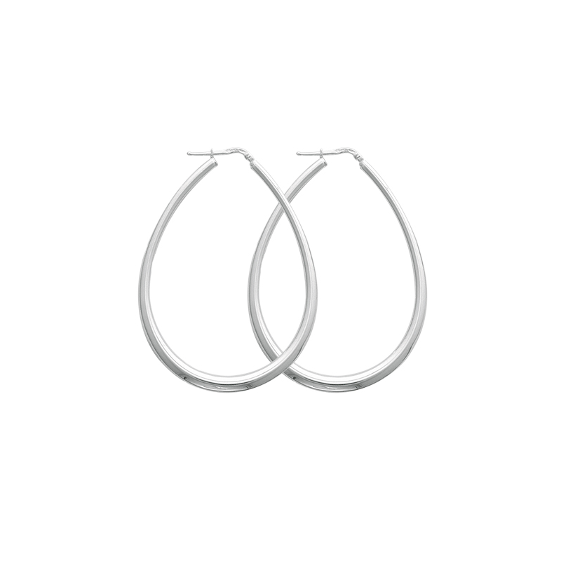 Créoles en argent motif ovale