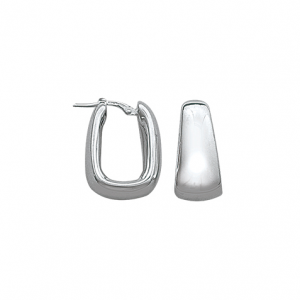 Boucles D'Oreilles Créoles Rectangle Martelé - Plaqué Or, Marque Tata Gisèle