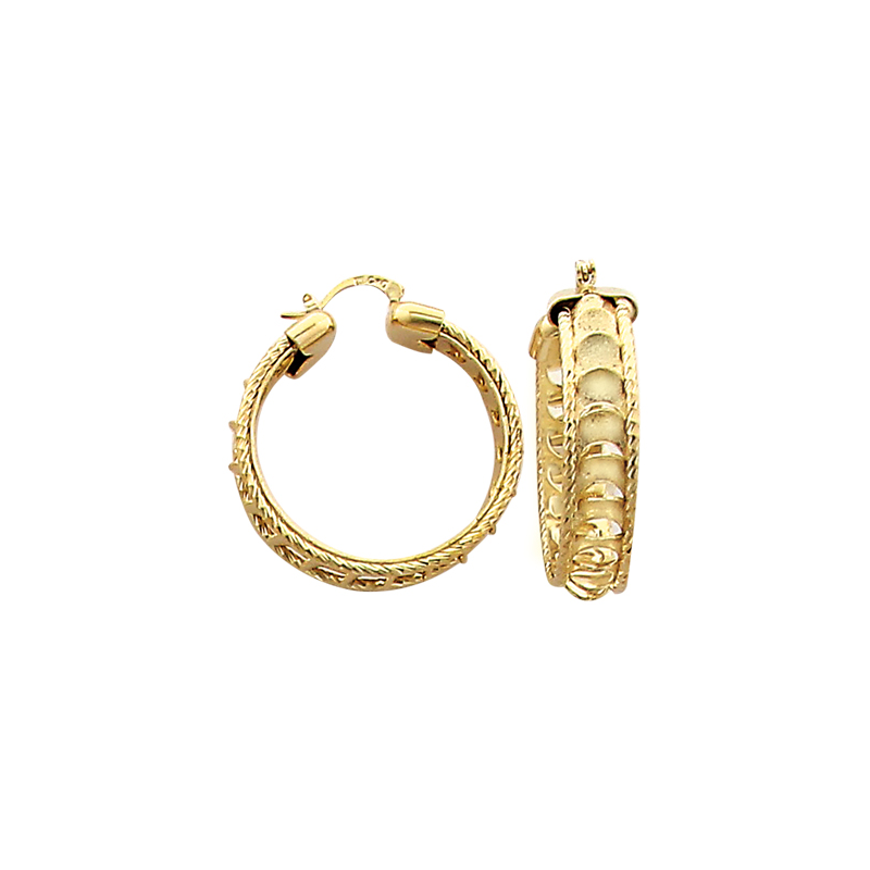 Créoles en plaqué or mate torsadé