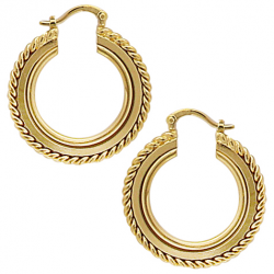 Créoles en plaqué or motif fantaisie torsadé