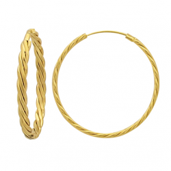 Créoles en plaqué or torsadée