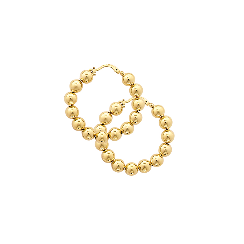 Créoles en plaqué or, motif  boules