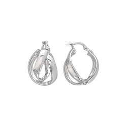 Créoles rubans croisés en argent